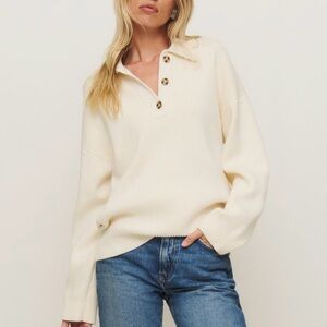 Reformation Brooklyn Cotton Polo Sweater
